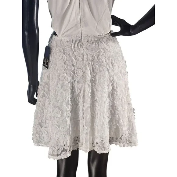 Short White Satin Halter Organza Flower Party Dress - NWT - Fashion Nova - Picture 10 of 11